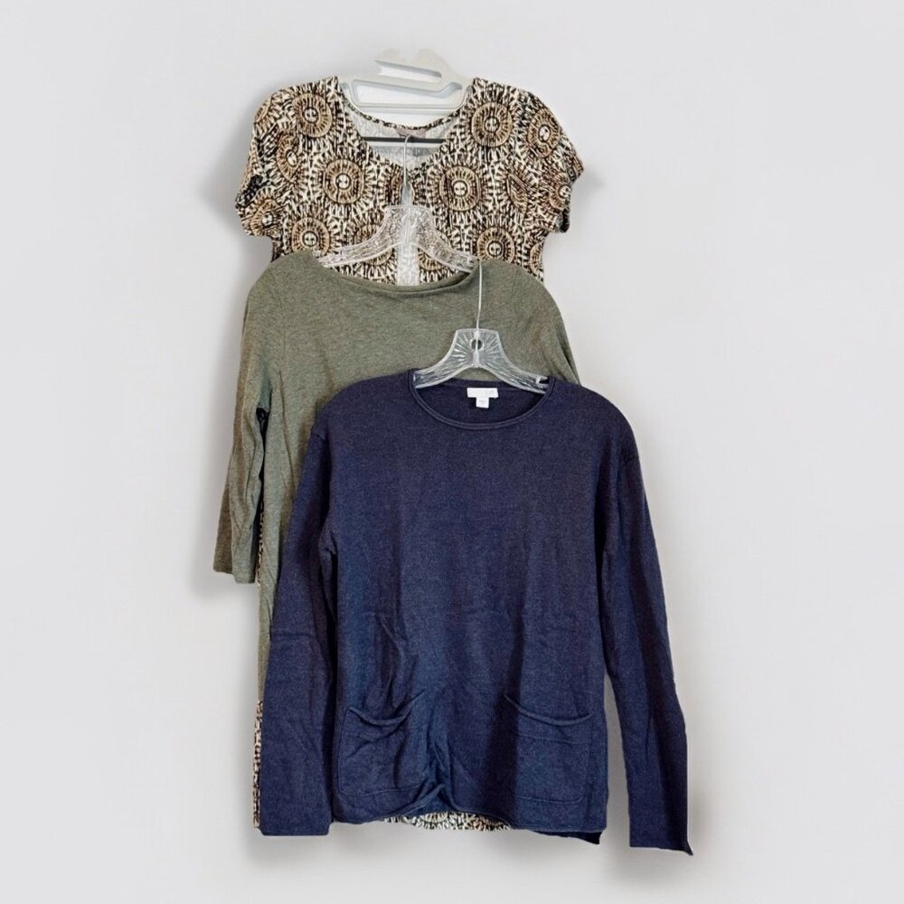 J. Jill BUNDLE OF 3 Sweater & Long Line Cardigan Womens XS Coastal Earthy Forest